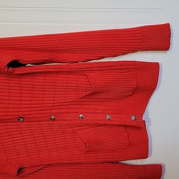 lily morgan Orange Ribbed Cardigan US S NWOT - Picture 3 of 12